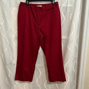 Emma James, Red Cropped Stretch Pants, Size 14